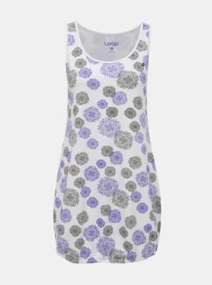 White women's floral long tank top LOAP Adelka - Ladies White women's floral long tank top LOAP Adelka - Ladies