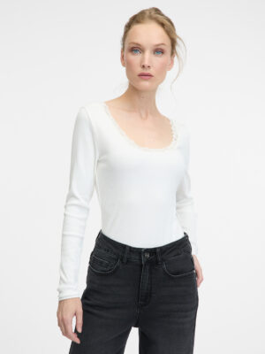 White women's long-sleeved T-shirt ORSAY - Women's White women's long-sleeved T-shirt ORSAY - Women's