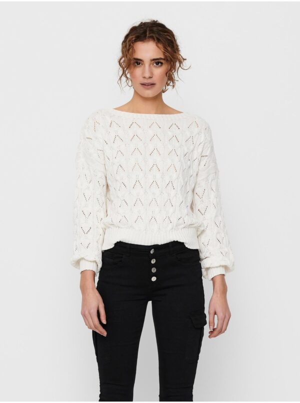White women's patterned sweater ONLY Brynn - Women's