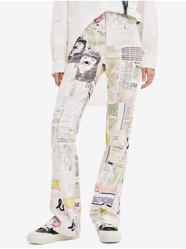 White women's patterned trousers Desigual Nicole - Women's