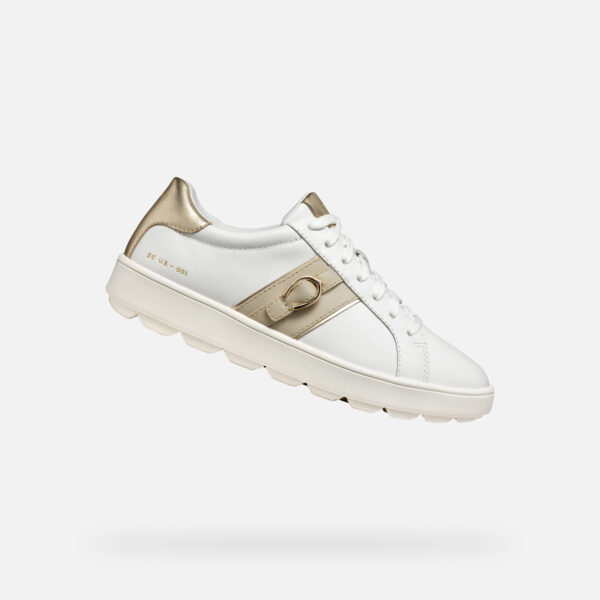 White women's sneakers Geox Spherica ECUB-1 - Women's