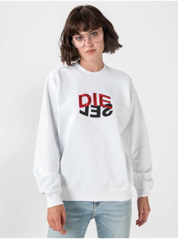 White women's sweatshirt Diesel F-Ang - Women White women's sweatshirt Diesel F-Ang - Women