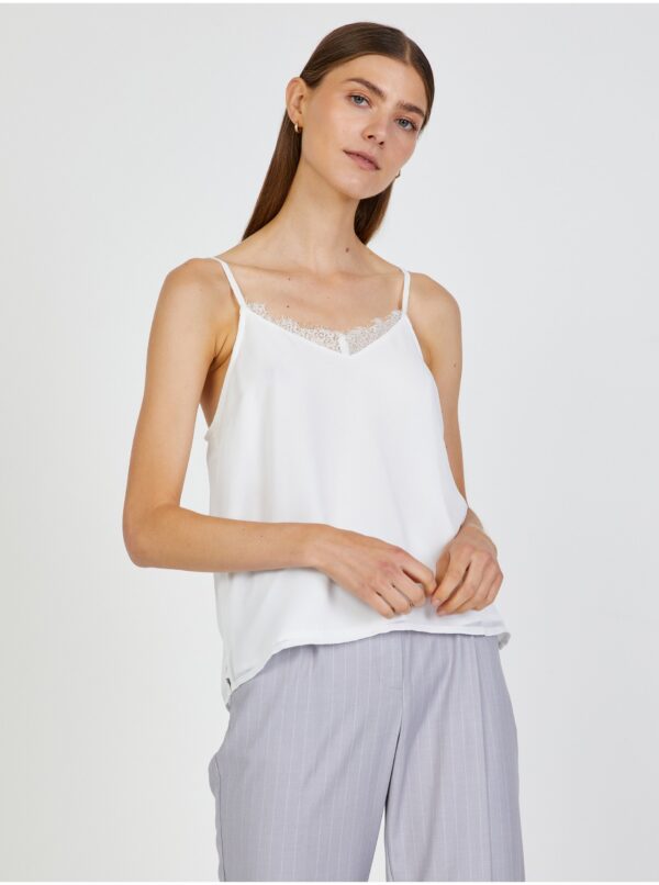 White women's tank top with lace TALLY WEiJL - Women's