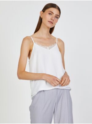 White women's tank top with lace TALLY WEiJL - Women's