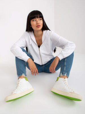 White zip-up hoodie with pockets