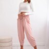 Wide-leg trousers with pockets - dark powder pink