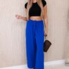 Wide-waisted trousers cornflower blue