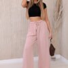 Wide-waisted trousers dark powder pink