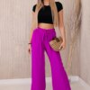 Wide-waisted trousers in dark purple colour