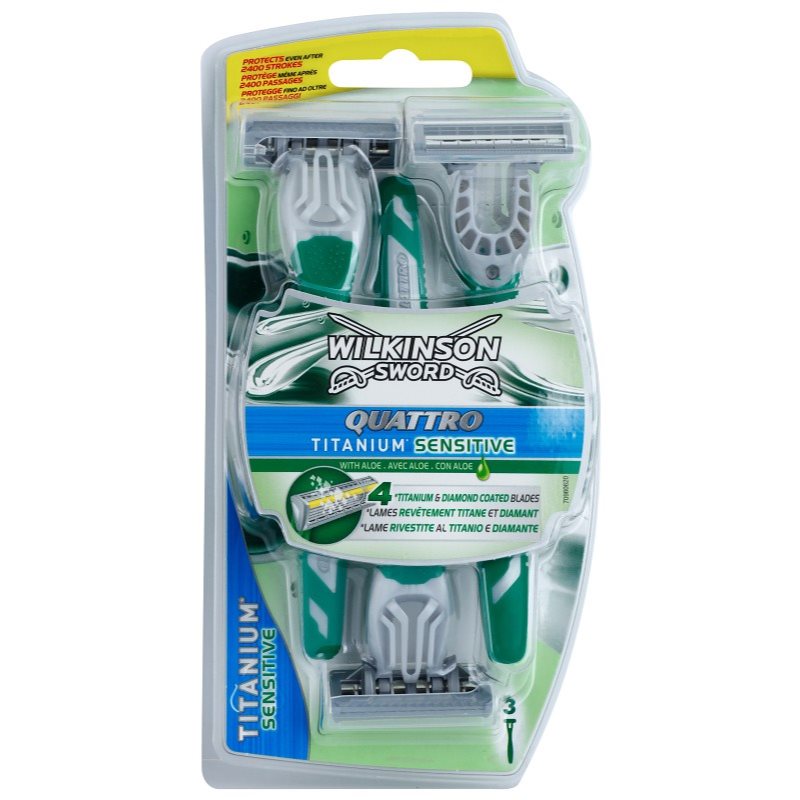 Wilkinson Sword Quattro Titanium Sensitive eldobható borotvák 3 db