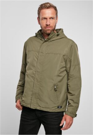 Windbreaker with front zipper olive