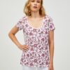 Wine-white patterned T-shirt ORSAY - Women