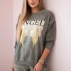 Włoski Cotton set Angel sweatshirt + pants khaki