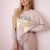 Włoski Cotton set Angel sweatshirt + pants powder pink