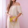 Włoski Dress tied on the sleeves beige