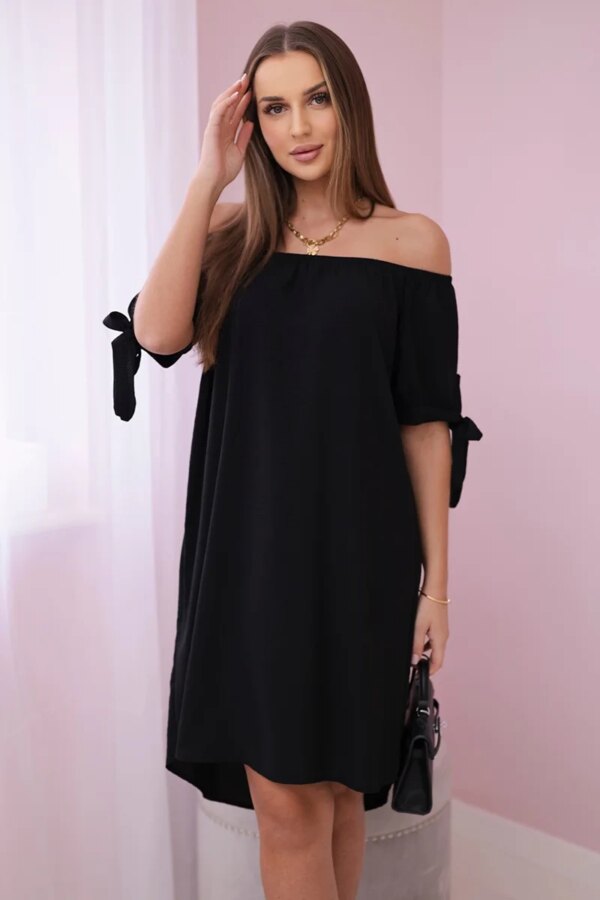 Włoski Dress tied on the sleeves black