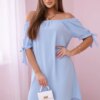Włoski Dress tied on the sleeves blue