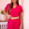 Włoski Dress with a decorative belt fuchsia