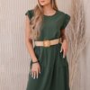 Włoski Dress with frills khaki