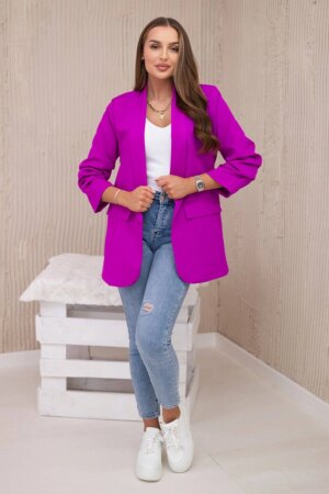 Włoski Elegant jacket with lapels violet