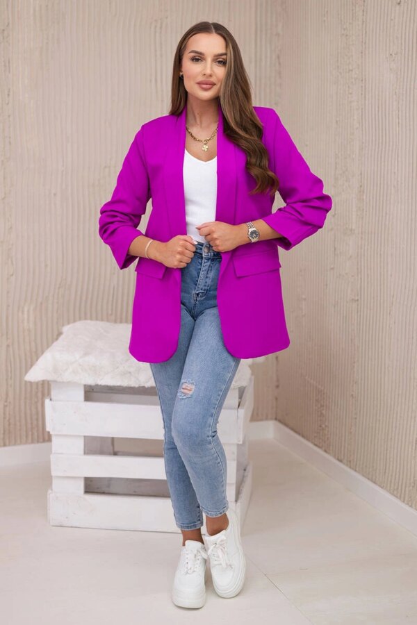 Włoski Elegant jacket with lapels violet