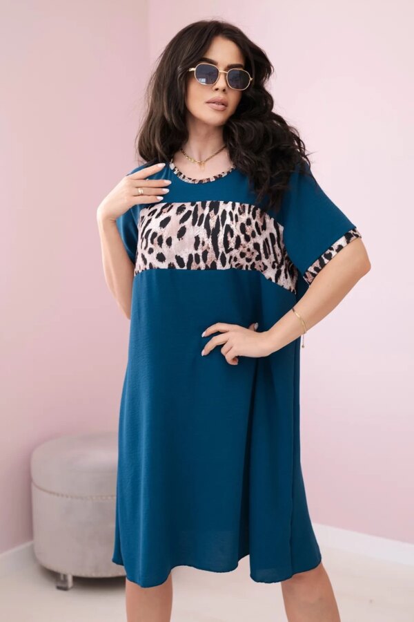 Włoski Leopard print dress nautical