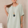 Włoski Oversized blouse with pendant bright green