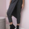 Włoski Punto Milano Winter trousers with a decorative zipper Graphite