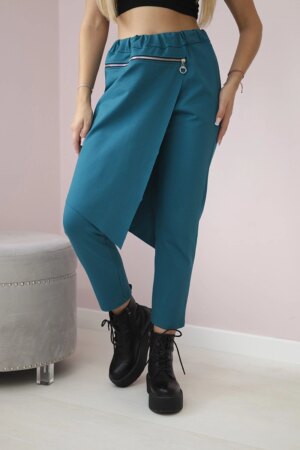 Włoski Punto Milano Winter trousers with a decorative zipper nautical