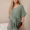 Włoski Set of blouses with pants light khaki