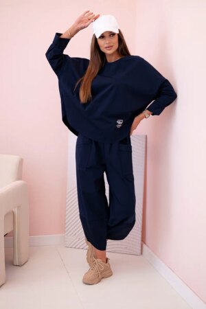 Włoski Set of new punto sweatshirt pants navy