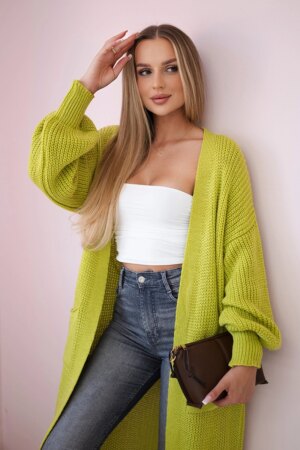 Włoski Sweater long cardigan pistachio