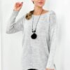 Włoski Sweater with necklace grey