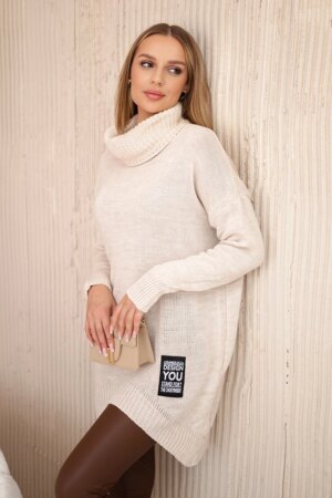 Włoski Turtleneck sweater beige