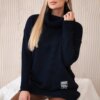 Włoski Turtleneck sweater navy