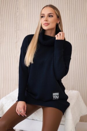 Włoski Turtleneck sweater navy