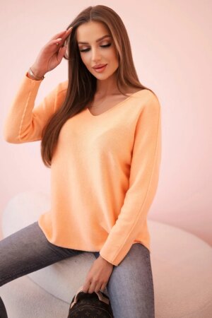 Włoski V-neck sweater dark gray