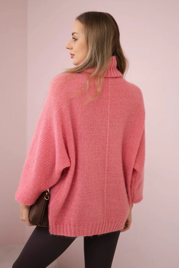 Włoski V-neck sweater ginger Ingwer dark pink