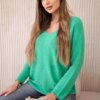 Włoski V-neck sweater green