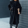 Women's winter coat LUXERII long fur black Dstreet