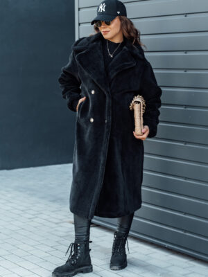 Women's winter coat LUXERII long fur black Dstreet