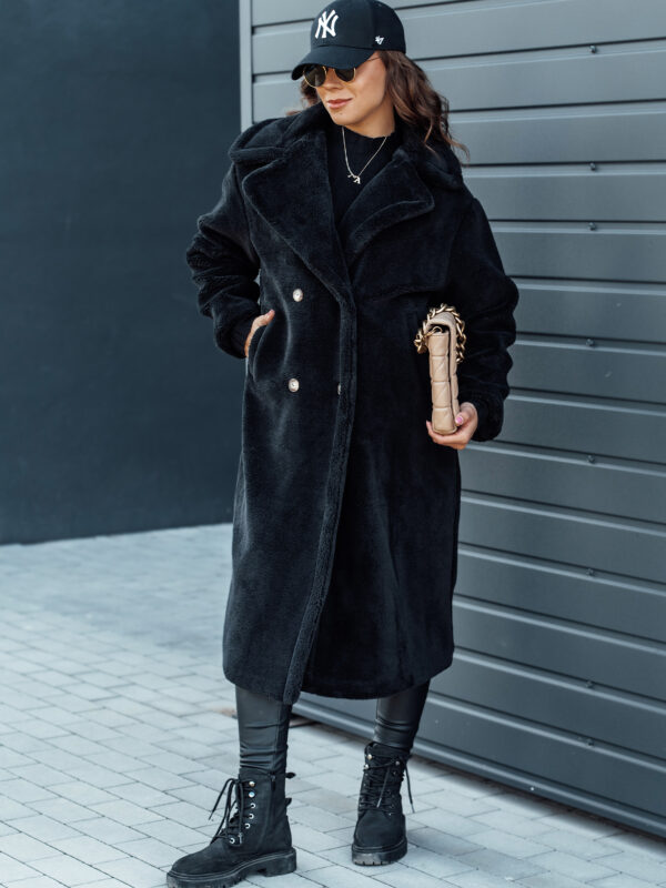 Women's winter coat LUXERII long fur black Dstreet