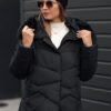 Women's winter jacket FIXMIX quilted with hood black Dstreet