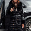 Women's winter quilted coat HORIZON black Dstreet