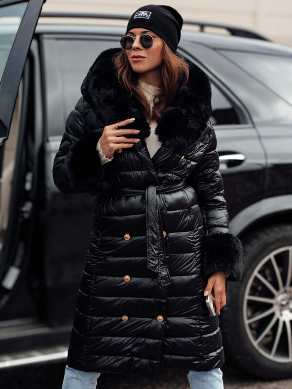 Women's winter quilted coat HORIZON black Dstreet