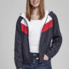 Women's 3-Tone Windbreaker Navy/White/Fiery Red