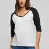 Women's 3/4 contrast raglan t-shirt wht/blk