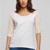 Women's 3/4 contrast raglan t-shirt wht/pink