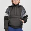 Women's AOP Mixed Pull Over Jacket Black/snowleo/lightasphalt