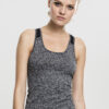 Women's Active Melange Workouts Top Charcoal/White/Black